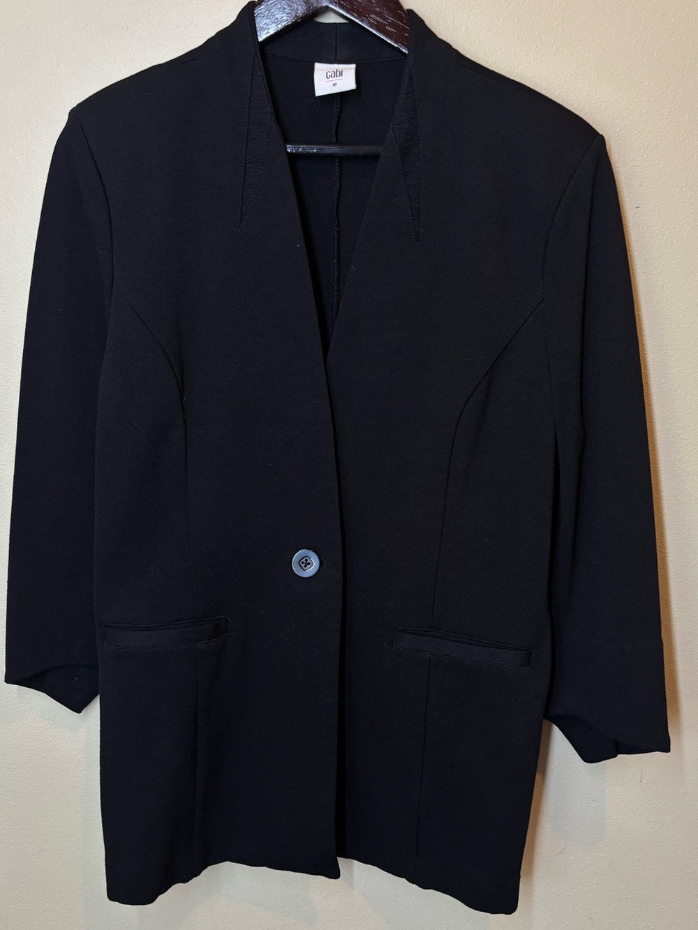Cabi Black Open-Front Blazer Jacket, stretch, size 10
